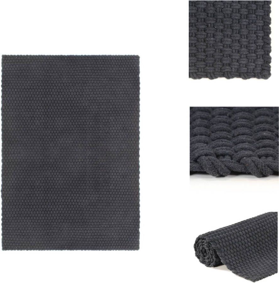 VidaXL Vloerkleed Vloerkleden Kleed Tapijt Vloerkleed rechthoekig 180x250 cm katoen antracietkleurig