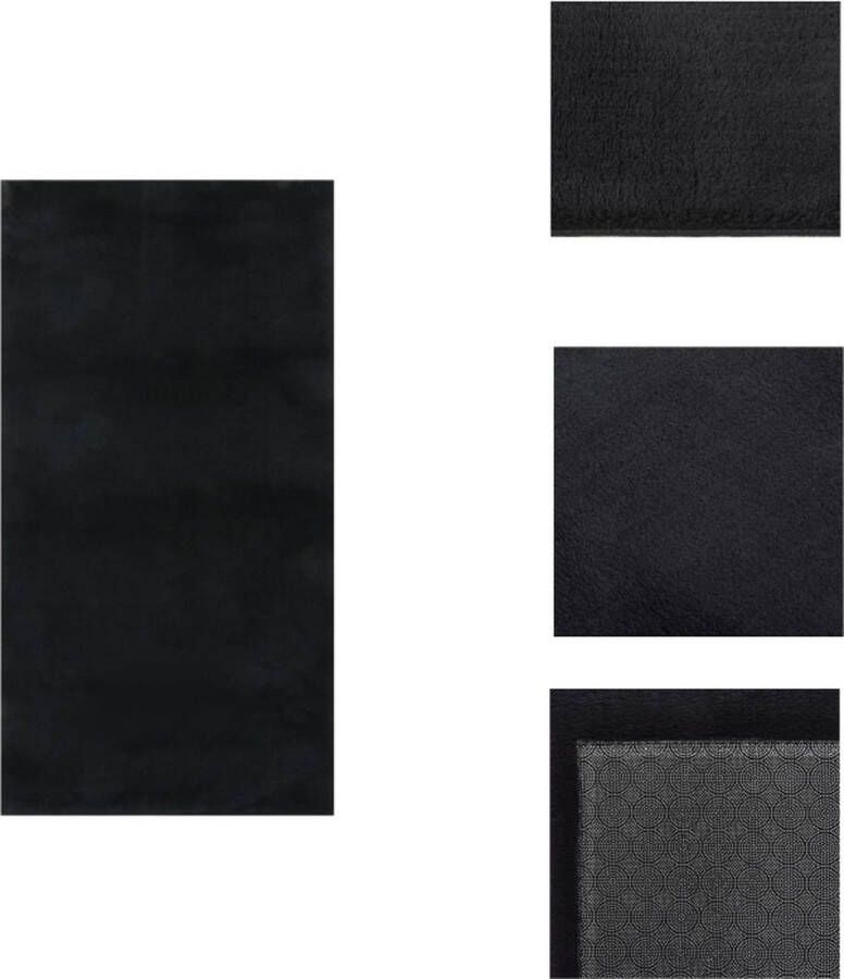VidaXL Tapijt Zwart 80x150 cm Polyester Vloerkleed