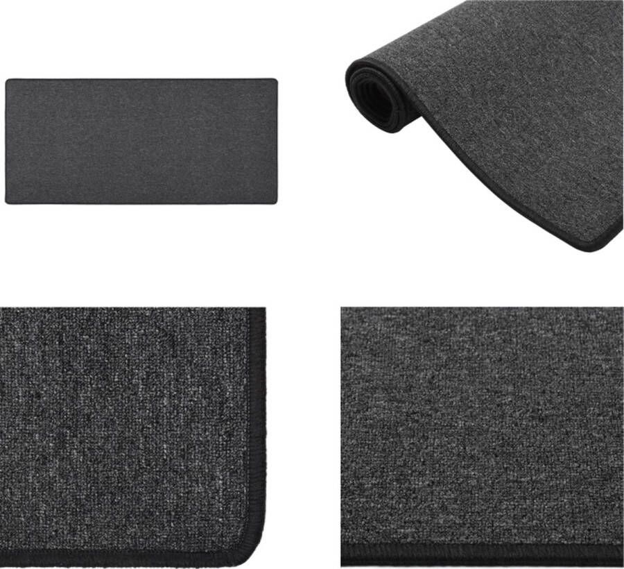 VidaXL Tapijtloper 50x100 cm antracietkleurig Vloerkleed Vloerkleden Loper Vloerkleed Loper Vloerkleden