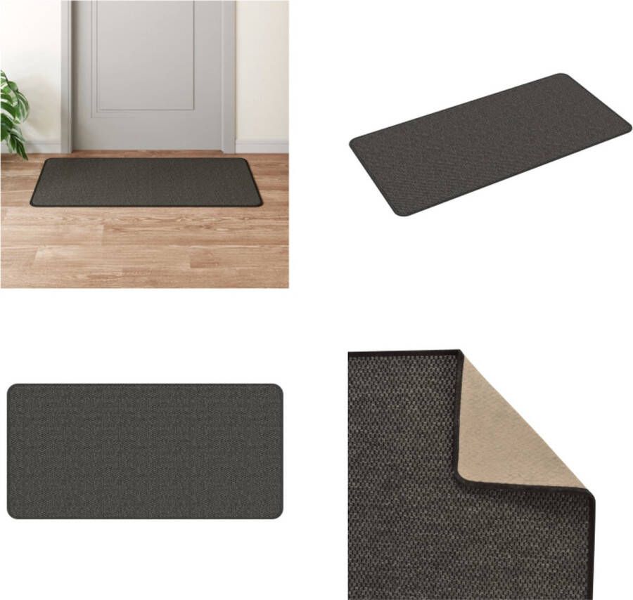VidaXL Tapijtloper 50x100 cm sisal-look antracietkleurig Tapijtloper Tapijtlopers Gangloper Tapijt Loper