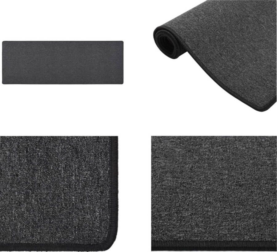 VidaXL Tapijtloper 50x150 cm antracietkleurig Vloerkleed Vloerkleden Loper Vloerkleed Loper Vloerkleden