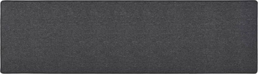 VidaXL Tapijtloper 80x300 cm Antraciet Tapijtroper Vloerkleed Antraciet Interieurdecoratie Livingroom Slaapkamers Hal Gang Industriële Stijl Geluidsisolatie Antislip Zacht Wasbaar - Foto 2