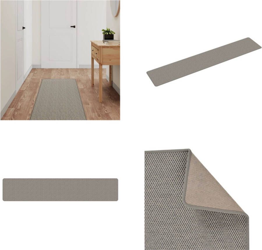 VidaXL Tapijtloper 50x250 cm sisal-look zilverkleurig Tapijtloper Tapijtlopers Gangloper Tapijt Loper