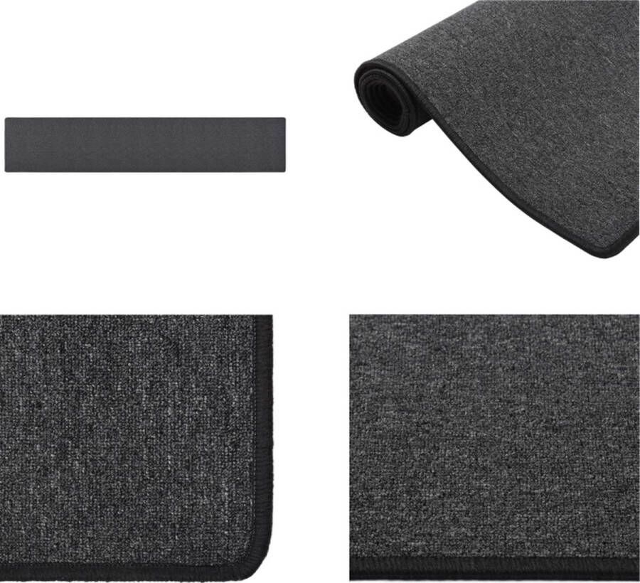 VidaXL Tapijtloper 50x300 cm antracietkleurig Vloerkleed Vloerkleden Loper Vloerkleed Loper Vloerkleden