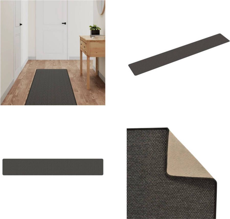 VidaXL Tapijtloper 50x300 cm sisal-look antracietkleurig Tapijtloper Tapijtlopers Gangloper Tapijt Loper