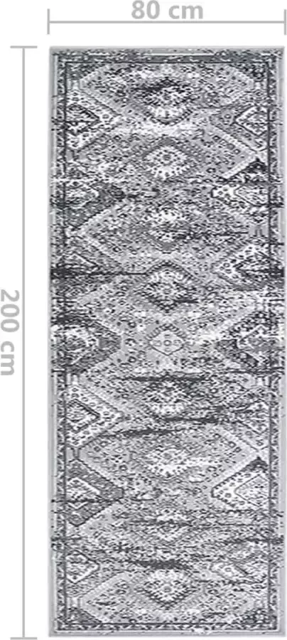 VidaXL Tapijtloper 80x200 cm BCF oosters grijs