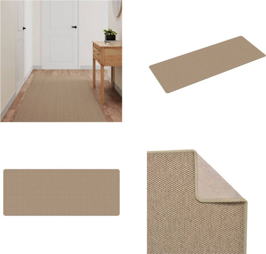 VidaXL Tapijtloper 80x200 cm sisal-look zandkleurig Tapijtloper Tapijtlopers Gangloper Tapijt Loper