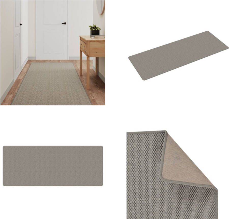 VidaXL Tapijtloper 80x200 cm sisal-look zilverkleurig Tapijtloper Tapijtlopers Gangloper Tapijt Loper