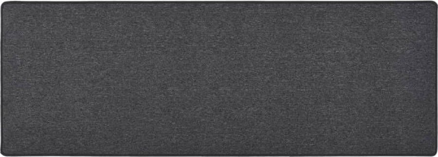 VidaXL Tapijtloper 80x250 cm Antraciet Tapijtloper Vloerkleed Runner Antraciet Grijs Modern Industrieel Geluiddempend Zacht Warm - Foto 2