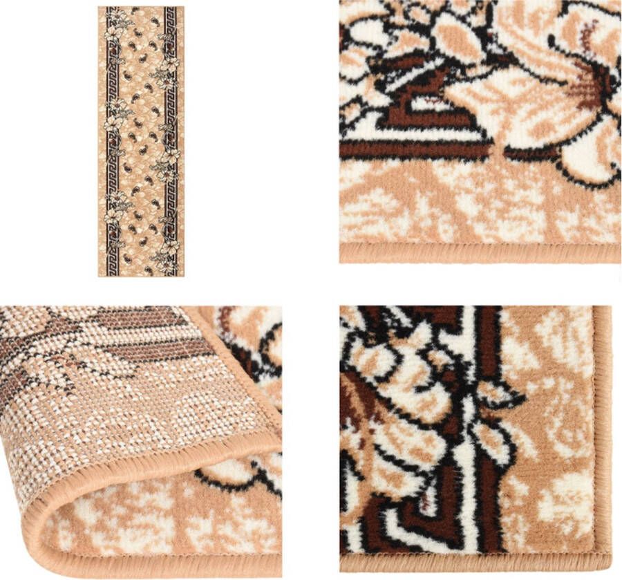 VidaXL Tapijtloper 80x250 cm BCF beige Tapijtloper Tapijtlopers Loper Lopers