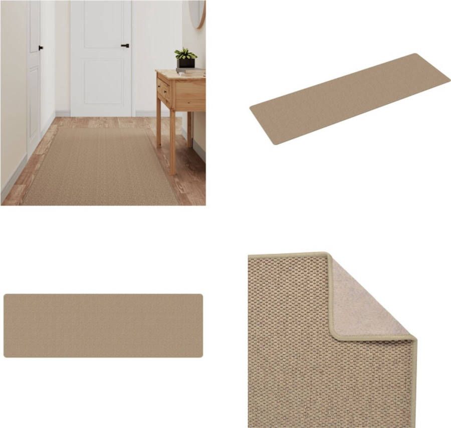 VidaXL Tapijtloper 80x250 cm sisal-look zandkleurig Tapijtloper Tapijtlopers Gangloper Tapijt Loper