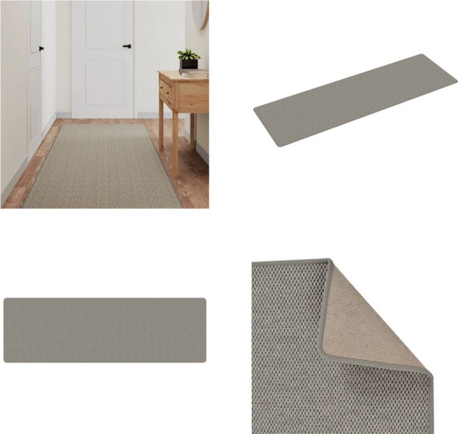 VidaXL Tapijtloper 80x250 cm sisal-look zilverkleurig Tapijtloper Tapijtlopers Gangloper Tapijt Loper