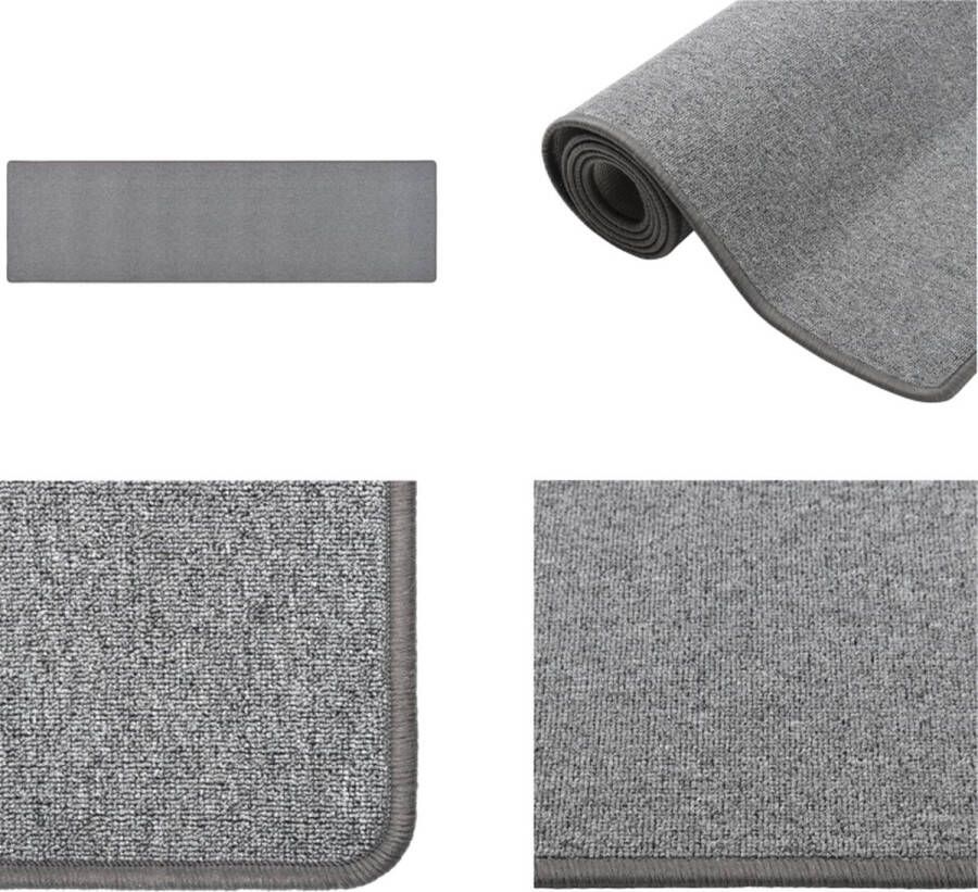 VidaXL Tapijtloper 80x300 cm donkergrijs Vloerkleed Vloerkleden Loper Vloerkleed Loper Vloerkleden