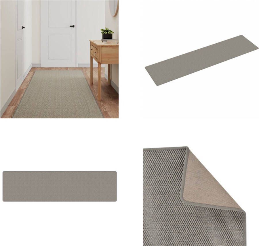 VidaXL Tapijtloper 80x300 cm sisal-look zilverkleurig Tapijtloper Tapijtlopers Gangloper Tapijt Loper