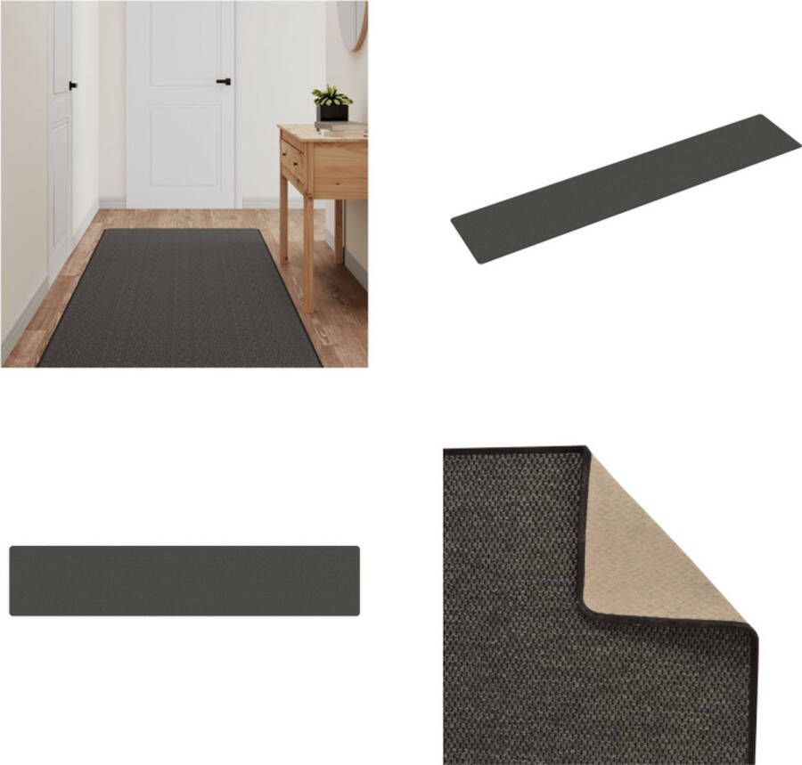 VidaXL Tapijtloper 80x400 cm sisal-look antracietkleurig Tapijtloper Tapijtlopers Gangloper Tapijt Loper
