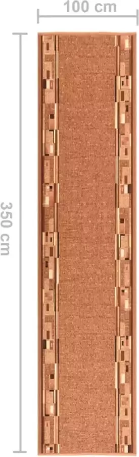 VidaXL Tapijtloper anti-slip 100x350 cm bruin