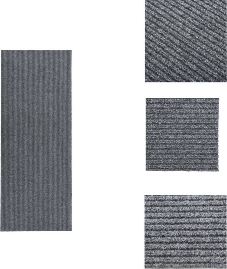 VidaXL Vloerkleed Vloerkleden Loper Vloerkleed Loper Vloerkleden Droogloopmat 100x300 cm grijs - Foto 2