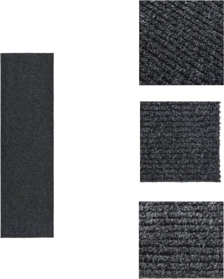 VidaXL Vloerkleed Vloerkleden Loper Vloerkleed Loper Vloerkleden Droogloopmat 100x350 cm antracietkleurig - Foto 2