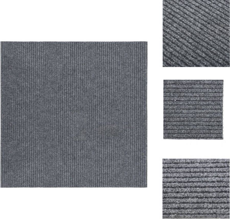 VidaXL Droogloopmat Droogloopmatten Deurmat Binnen Droogloopmat 100x100 cm grijs - Foto 2