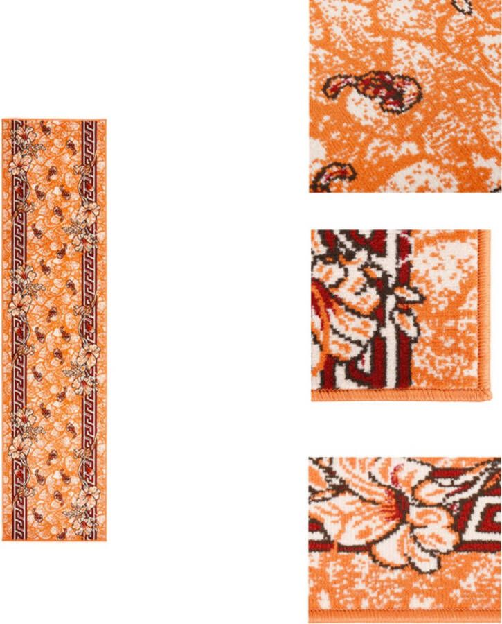 VidaXL Tapijtloper Terracotta en zwart 60 x 250 cm 100% polypropyleen Vloerkleed