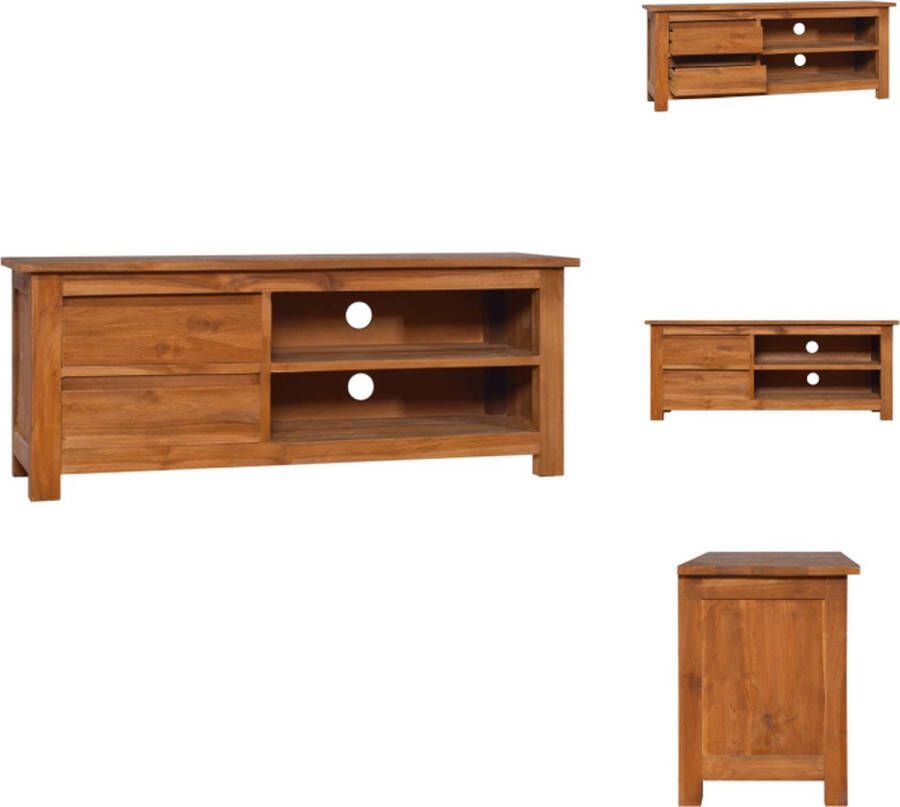 VidaXL Tv-kast Tv-kasten Houten Televisiekast Houten Televisiekasten Tv-meubel 100x30x40 cm massief teakhout - Foto 2