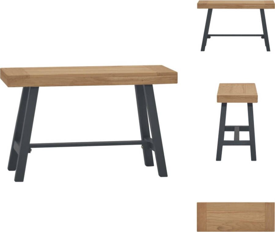 VidaXL Bankje Bankjes Houten Bankje Bank Bankje 80 cm massief teakhout - Foto 2