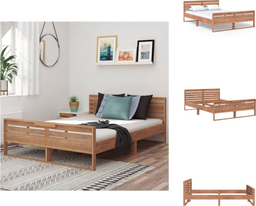 VidaXL Teakhouten Bedframe 140 x 200 cm Moderne en coole slaapkamer Bed