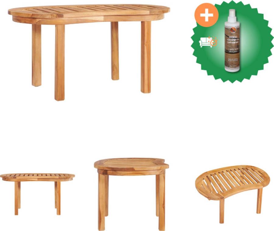 VidaXL Teakhouten Salontafel 90 x 50 x 45 cm Duurzaam en weersbestendig Tafel Inclusief Houtreiniger en verfrisser