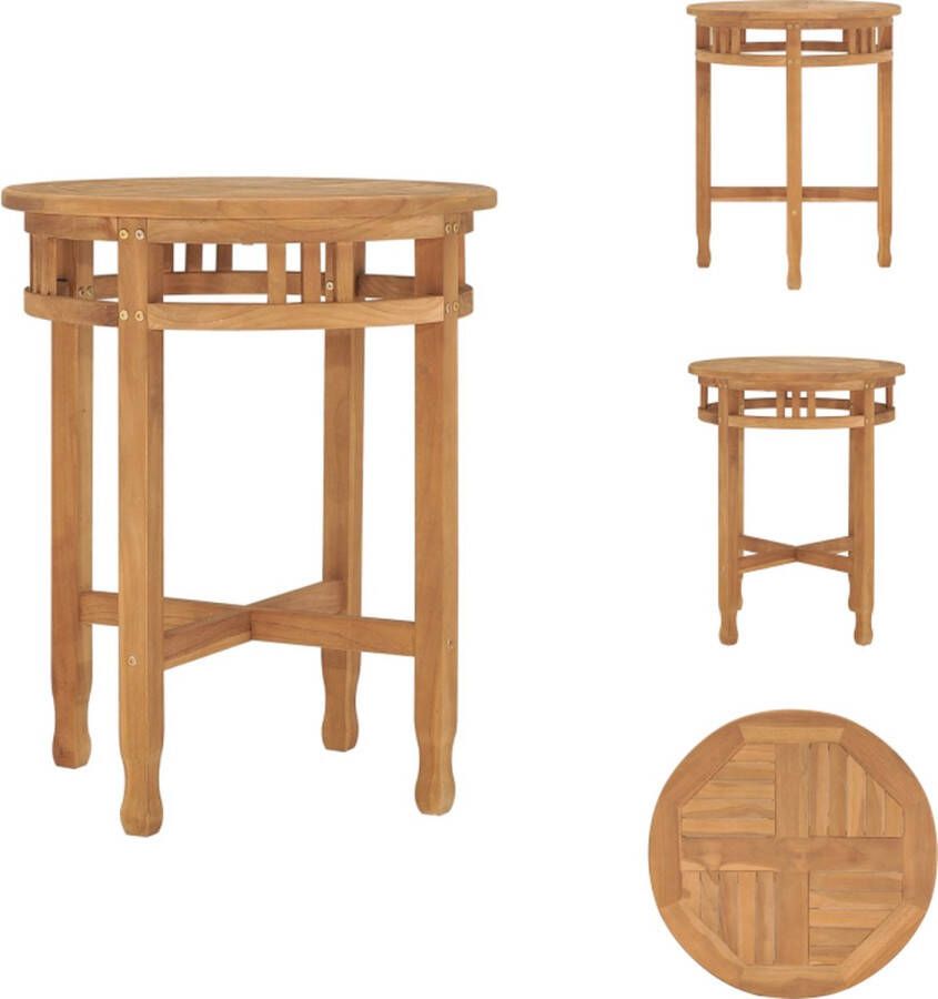 VidaXL Bistrotafel Bistrotafels Tafel Tafels Bistrotafel inklapbaar Ø60x75 5 cm massief teakhout