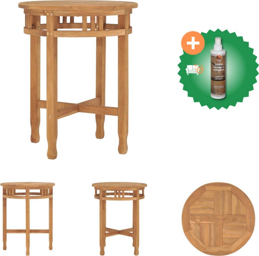 VidaXL Bistrotafel inklapbaar Ø60x60 cm massief teakhout Tafel Inclusief Houtreiniger en verfrisser