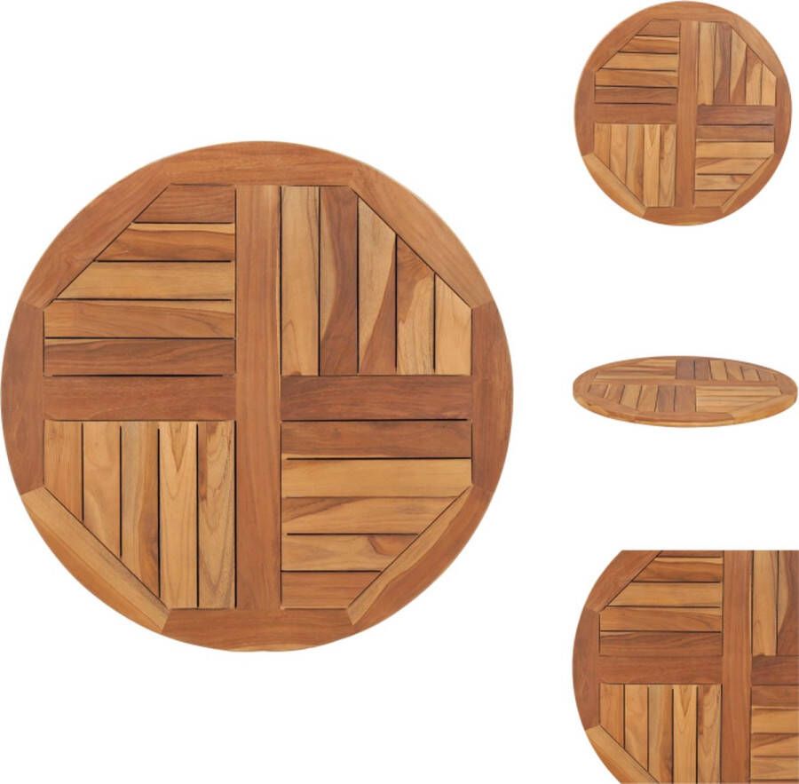 VidaXL Tafelblad Tafelbladen Vervangende Tafelblad Vervangende Tafelbladen Tafelblad rond 2-5 cm 70 cm massief teakhout