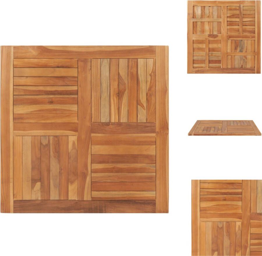 VidaXL Tafelblad Tafelbladen Tafel Blad Tafel Bladen Tafelblad vierkant 90x90x2 5 cm massief teakhout