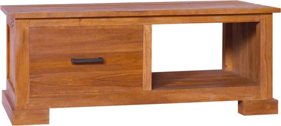 VidaXL Teakhouten TV-meubel Koloniale stijl 90 x 50 x 37 cm Natuurlijke afwerking Kast