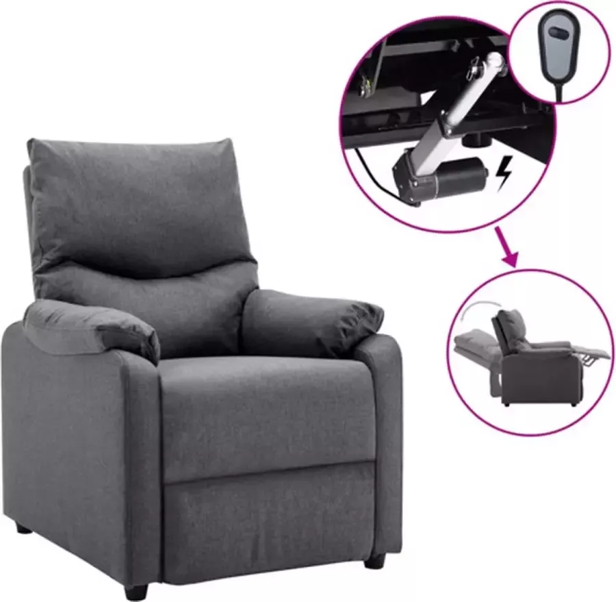 VIDAXL Fauteuil elektrisch verstelbaar stof donkergrijs - Foto 2