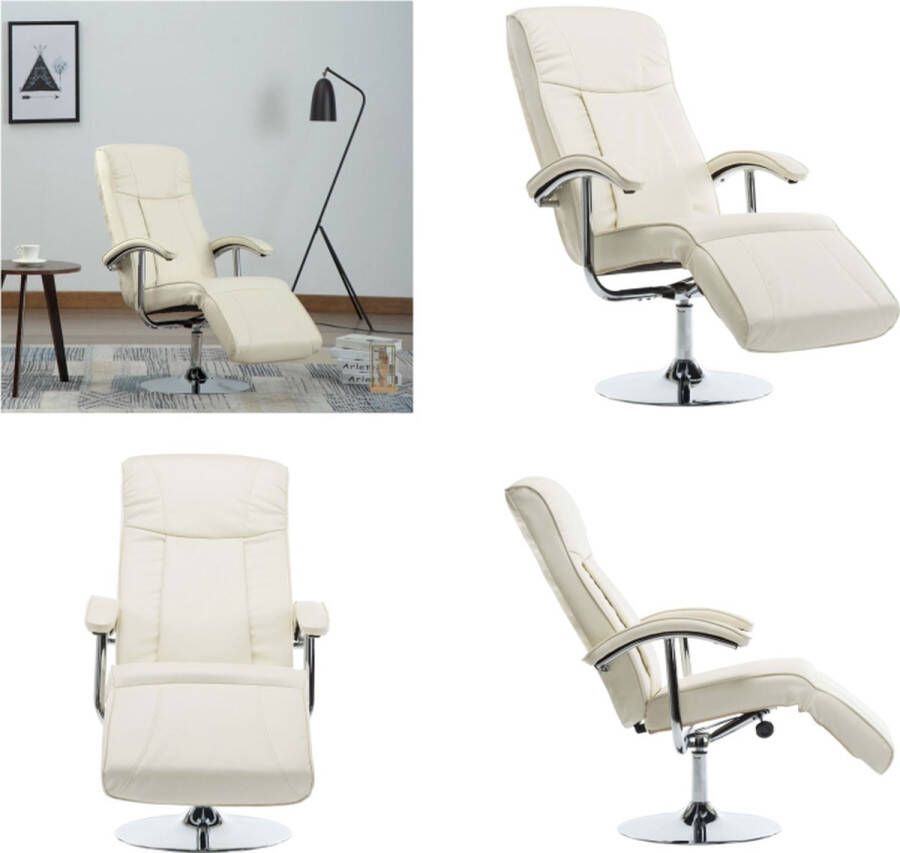 VidaXL Televisiefauteuil kunstleer crèmekleurig Armstoel Armstoelen Stoel Stoelen - Foto 2