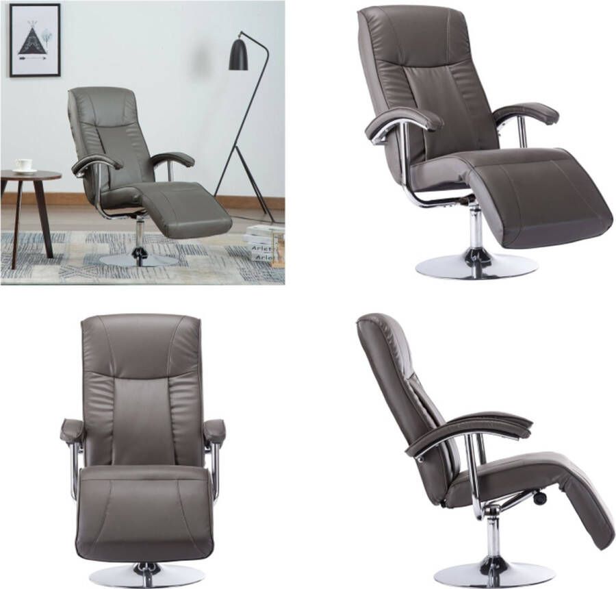 VidaXL Televisiefauteuil kunstleer grijs Armstoel Armstoelen Stoel Stoelen