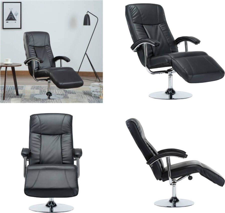 VidaXL Televisiefauteuil kunstleer zwart Armstoel Armstoelen Stoel Stoelen