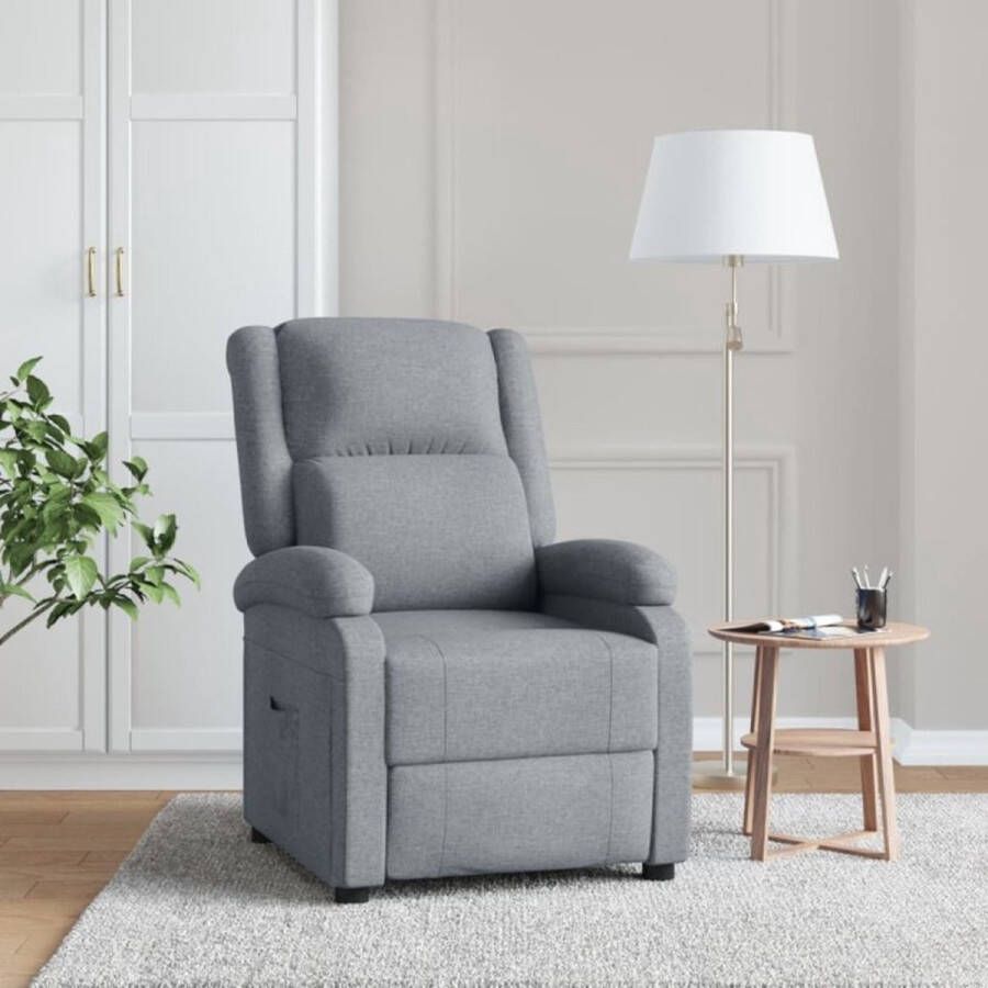 VIDAXL Fauteuil verstelbaar stof lichtgrijs - Foto 2