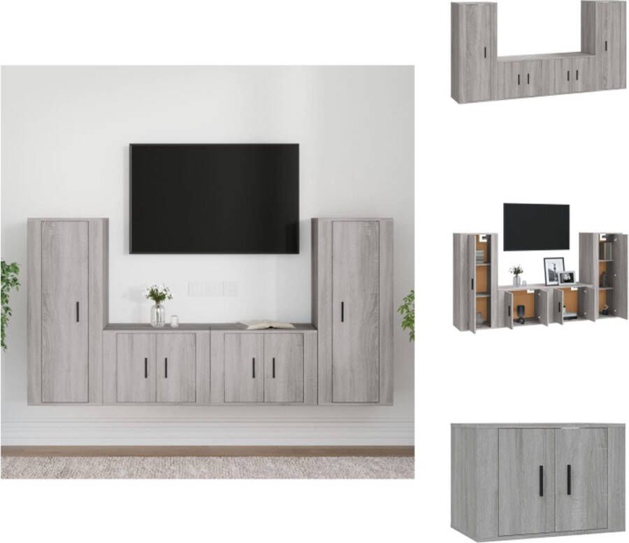VidaXL Televisiekast 2-delige tv-meubelset Grijs Sonoma Eiken Wandgemonteerd Kast