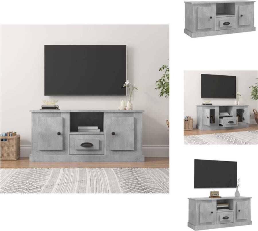 VidaXL Tv-kast Tv-kasten Tv-meubel Hifi-meubel Tv-meubel 100x35 5x45 cm bewerkt hout betongrijs