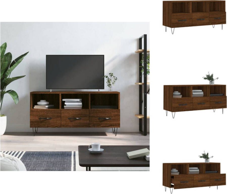 VidaXL Tv-meubel Tv-meubelen Tv Kast Opbergkast Tv-meubel 102x36x50 cm bewerkt hout bruineikenkleurig - Foto 2