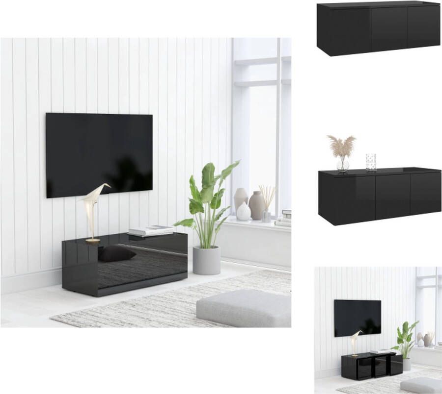 vidaXL Televisiekast Classic 80 x 34 x 30 cm Hoogglans zwart Kast