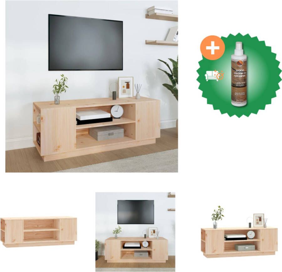 VidaXL Televisiekast Classic Massief grenenhout 110 x 35 x 40.5 cm Kast Inclusief Houtreiniger en verfrisser