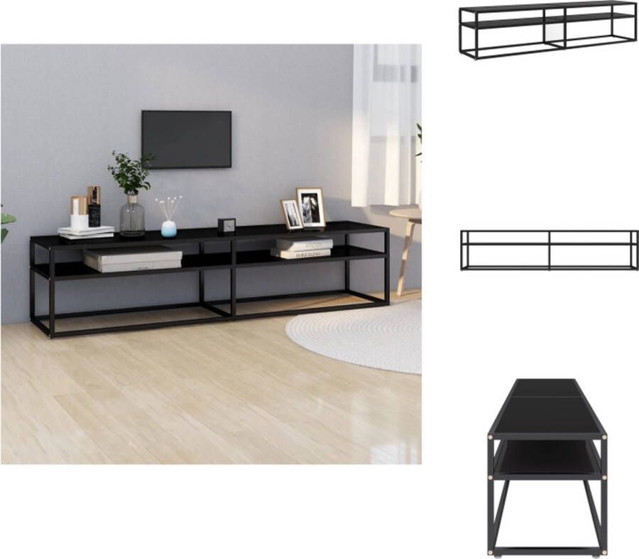 VidaXL Tv-meubel Tv-meubelen Tv Kast Opbergkast Tv-meubel 180x40x40 5 cm gehard glas zwart