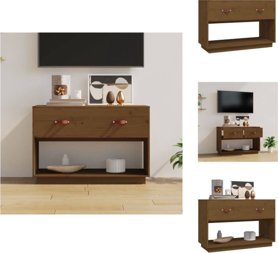 VidaXL Tv-meubel Tv-meubels Tv Standplaats Tv Unit Tv-meubel 90x40x60 cm massief grenenhout honingbruin - Foto 2