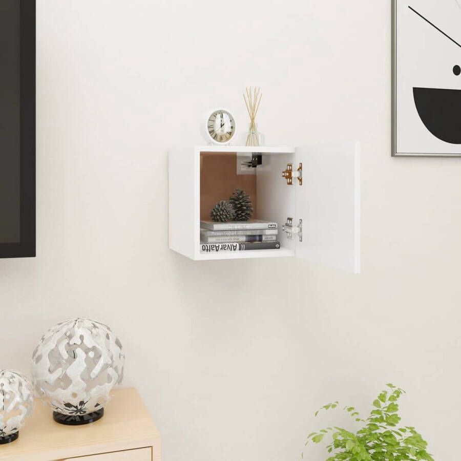 VidaXL Tv-kast Tv-kasten Tv-standaard Tv-standaarden Tv-wandmeubel 30 5x30x30 cm wit - Foto 3