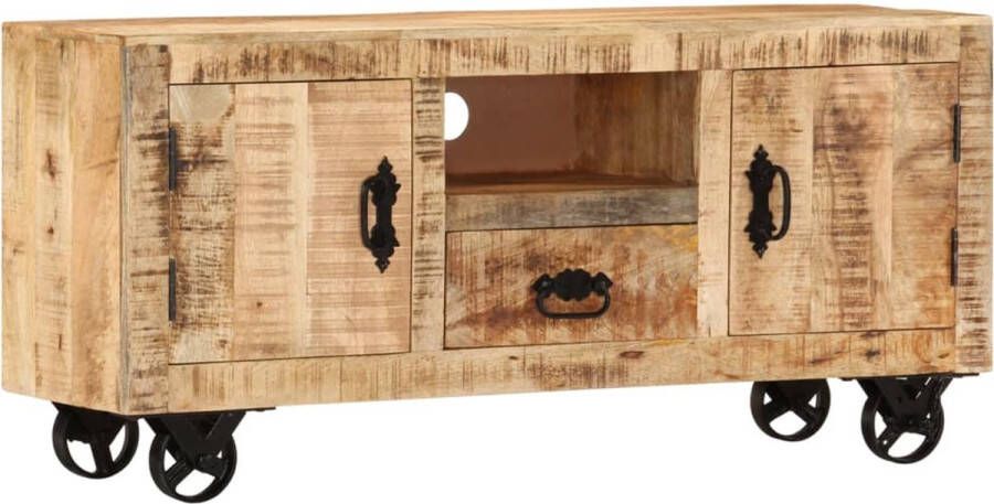 VidaXL Tv-meubel Tv-meubels Tv-meubelen Tv-meubilair Tv-meubel 110x30x50 cm ruw mangohout - Foto 2