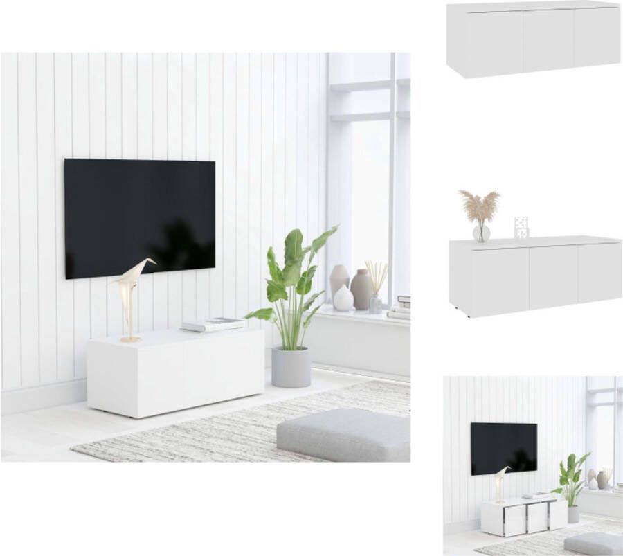 VidaXL Televisiekast Klassieke Stijl 80 x 34 x 30 cm Wit Kast