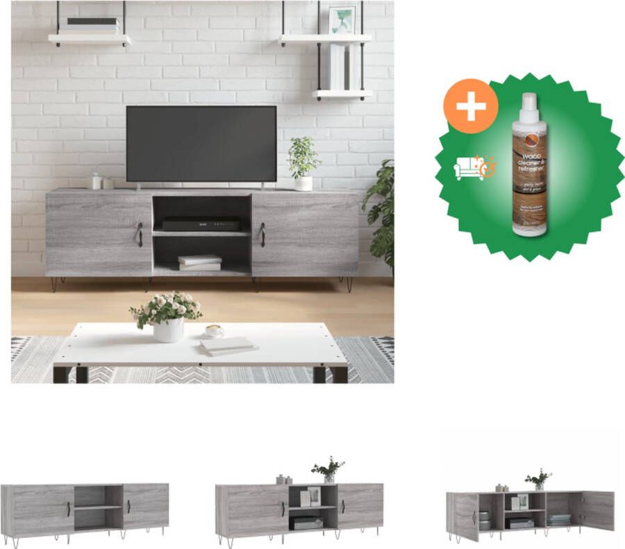 VidaXL Tv-meubel 150x30x50 cm bewerkt hout grijs sonoma eikenkleurig Kast Inclusief Houtreiniger en verfrisser - Foto 2