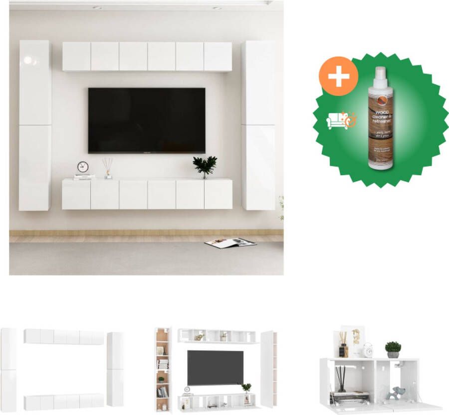 VidaXL Televisiekast Stereokast Set van 6x tv-meubel (L) 4x tv-meubel (M) Hoogglans wit 60 x 30 x 30 cm (L) 30.5 x 30 x 90 cm (M) Montage vereist Kast Inclusief Houtreiniger en verfrisser